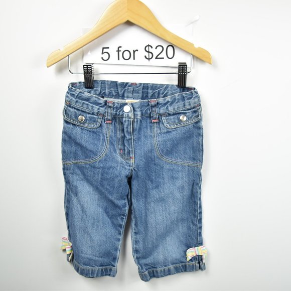 Capri jeans with rainbow bows 4T - Picture 1 of 7